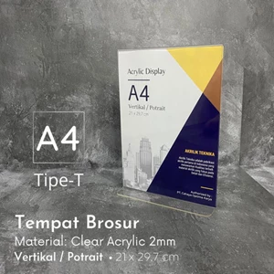  Display Akrilik TEMPAT BROSUR / TENT HOLDER / TENT CARD AKRILIK DISPLAY 2 SISI A4