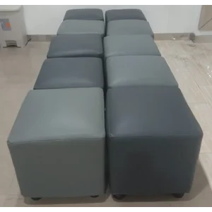 Kursi Tunggu / Waiting Chair Puff Light Grey Dimensi 45 x 45 x 50 cm