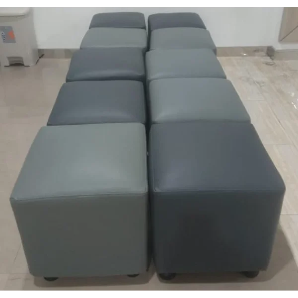 Kursi Tunggu / Waiting Chair Puff Light Grey Dimensi 45 x 45 x 50 cm