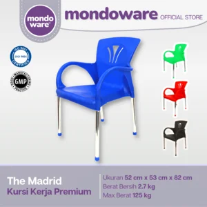 Kursi Kerja WFH Belajar Premium - Madrid Chair - Mondoware Plastik KR3