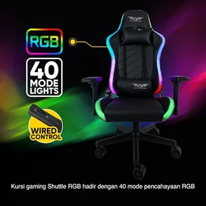 Kursi Gaming Chair Armaggeddon Shuttle RGB Premium PU Leather Kulit asli