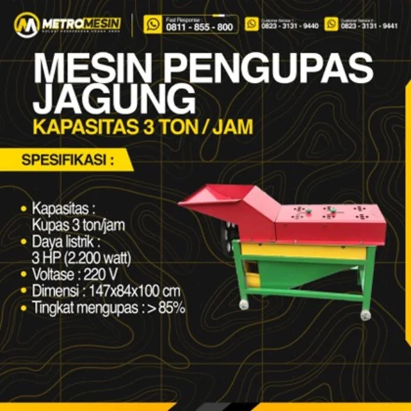 Mesin Pemipil Jagung - Mesin Pengupas Jagung 3 Ton Metro Mesin