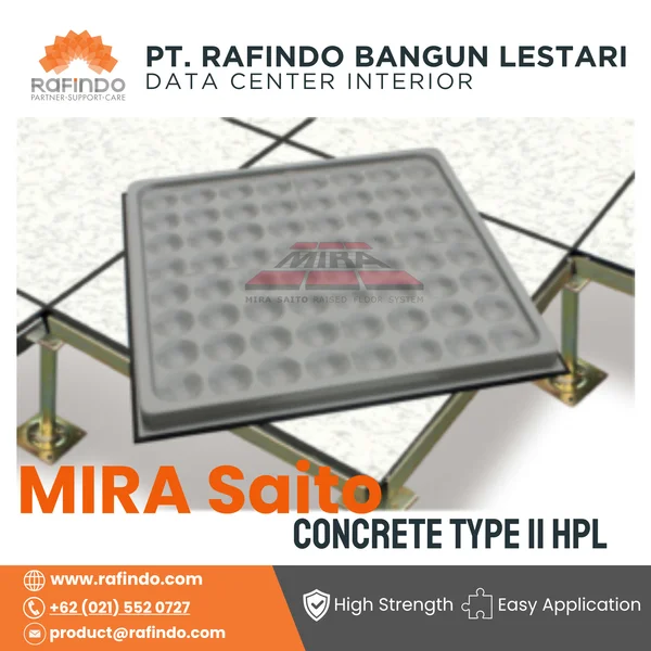 Raised Floor MIRA Saito Concore Series atau Cementitios Steel Concrete Type 2 HPL 