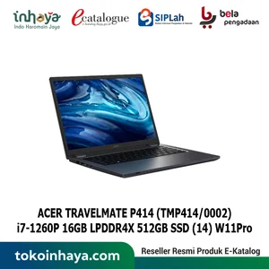 Laptop Notebook ACER TRAVELMATE P414 (TMP414/0002) i7-1260P 16GB LPDDR4X 512GB SSD (14) W11Pro