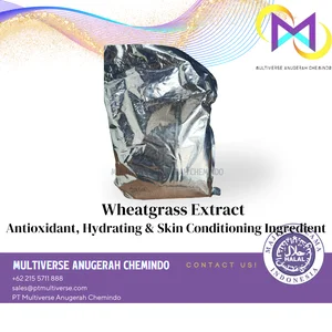 Bahan Baku Wheatgrass Extract Cosmetic Raw Material / Botanical Extract / Antioxidant / Hydrating & Skin Conditioning Ingredient / Cosmetic Grade