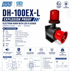 Warning horn with light/ Alarm horn / Start warning horn  Daesung DSS Model DH-100EX-L  - Syubbanjaya