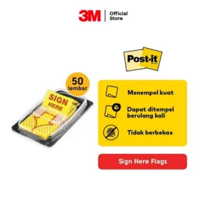 Kertas Memo Stiky Notes 3M (SIGN HERE Flag Post-It 3M)