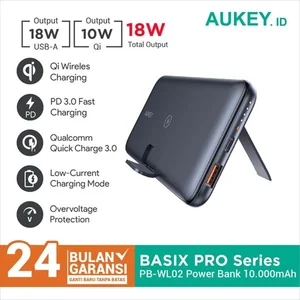 Powerbank Aukey PB-WL02 Wireless Charging 10000mAh with PD&QC- 500491