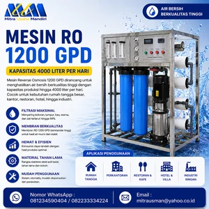 Mesin RO 1200 Gpd Kapasitas 4000 liter per hari