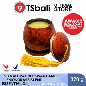 TSb Natural Beeswax Scented Candle with Lemongrass Essential Oil 100% (Pengharum Ruangan)