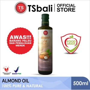 Almond Oil - Minyak Almond TSb 500ml cold pressed Unrefined FoodGrade