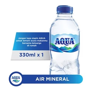 Air Mineral Botol Aqua Botol 330ml (1 Dus Isi 24 Pcs)