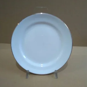 Salad Plate 8" Indokeramik Garis Emas Kostum Logo dan Teks