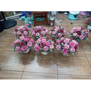 Tanaman Hias Bunga Keranjang Rose (ARTIFISIAL) / Paket