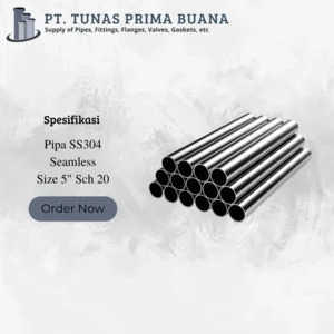 Pipa Stainless Steel 304 Seamless Sch20 Size 5"