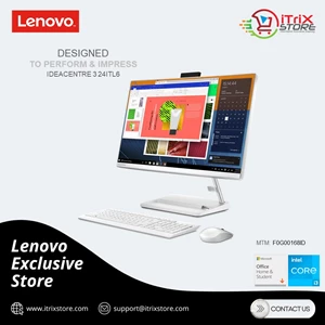 Desktop All in One Lenovo IdeaCentre AIO 3 24ITL6 i3-1115G4 4GB 512GB Intel UHD Windows 11 OHS 2021 - White (F0G00168ID)
