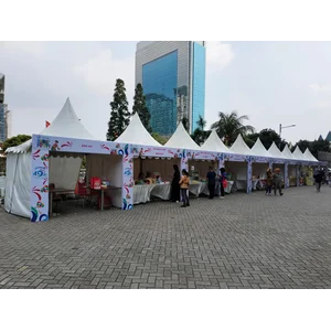 TENDA SARNAFILE DEKORASI (UKURAN 3X3 METER INSTALANSI LISTRIK DAN FASCIA NAME)