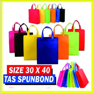 GOODIE BAG TAS SPUNBOND 100 GSM HANDLE PRESS 30x40x8CM