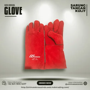 safety gloves black trim full finger palipid red color