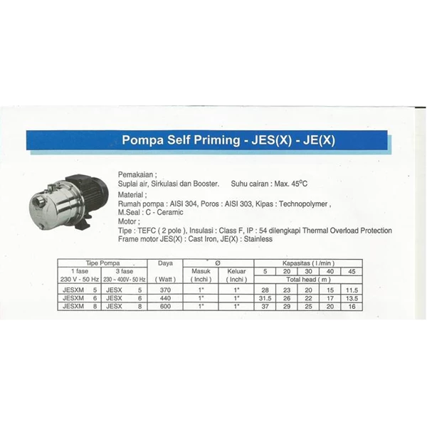 Pompa Ebara Self Priming Jes (x) - JE (x)