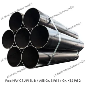 Pipa Carbon Steel (Carbon Steel Pipe) ERW BAKRIE & KHI PIPE INDUSTRIES CS SA / API 5L-B / A53 Gr. B Psl 1 / Gr. X52 Psl 2 Size 6 - 36"