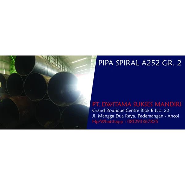 Pipa Baja Spiral A252 Gr 2 OD 1200mm x 10mm x 12 Mtr