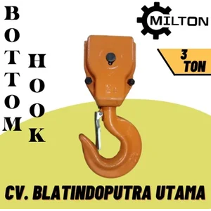 Bottom Hook Crane Hoist Milton Kapasitas 3 Ton