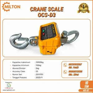 Crane Scale OCS-D3 Digital Hanging Scale 10 Ton