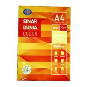 Kertas HVS A4 Warna Kuning Merk Sinar Dunia