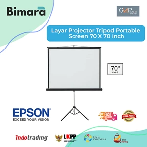 Layar Projector Tripod Portable Screen 70 X 70 inch