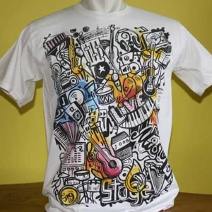 TShirt Men White Abstract