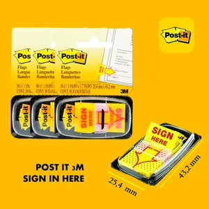 Kertas Memo & Sticky Notes Blok Post It Sign Here 3M