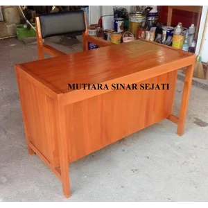 MEJA KURSI GURU (1 MEJA 1 KURSI) KAYU JATI MODEL 2