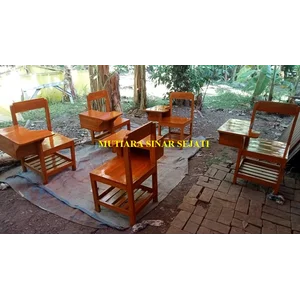 KURSI KULIAH KAYU JATI PAKAI LOKER