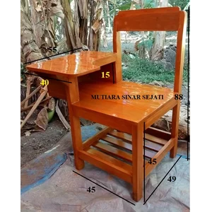 KURSI KULIAH KAYU JATI PAKAI LOKER