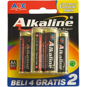 Alkaline AA Baterai Kecil isi 6