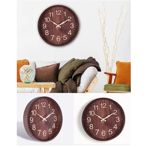 Wall Clock Big Size 51cm Wooden Pattern