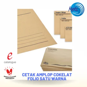 Cetak Amplop Cokelat Folio Satu Warna - Kertas Lainnya