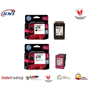 Tinta Printer HP 678 Black dan 678 Color Cartridge CZ107AA