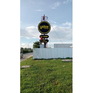 Neon Box Custom with Pole - Signage Neon Box Lengkap dengan Tiang untuk Branding Usaha