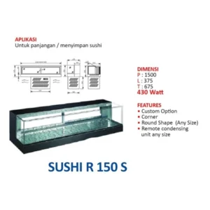 GEA Drop-In Sushi Showcase SUSHI-R150-S / Sushi Case R150 S / Kulkas R120 S