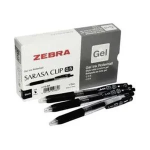 Alat Tulis Lainnya Bollpoin Zebra Pen Sarasa Clip 0.5mm 1 pak (12 pcs ) Hitam