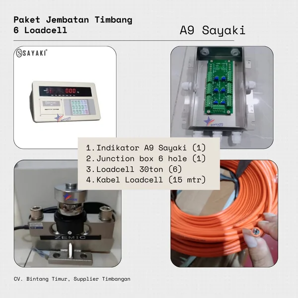 PAKET JEMBATAN TIMBANG 6 LOADCELL