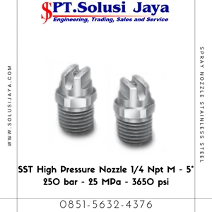 Spray Nozzle Stainless Steel High Pressure 250 bar - 25 MPa - 3650 psi
