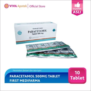 Paracetamol per lembar isi 10 tablet 