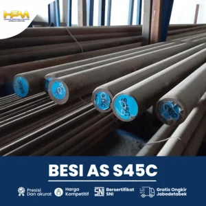 Besi AS S45C 100mm x 6M Full SNI Asental AS Hitam
