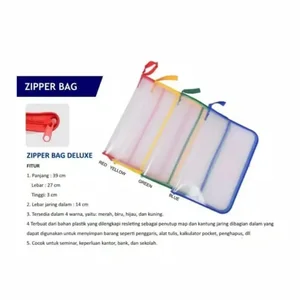 Alat Kantor Lainnya Map Zipper Bag Plastik - Map Resleting Folio