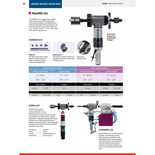 MINIMILL 101 KRAIS TUBING BEVEL MACHINE