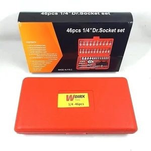 Kunci Sock Set 46 Pcs Obeng Set Tool Kit Ring L Sepeda Motor 1/4"