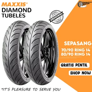 BAN MOTOR MATIC MAXXIS DIAMOND 70/90 - 80/90 RING 14 TUBLES DEPAN BELAKANG